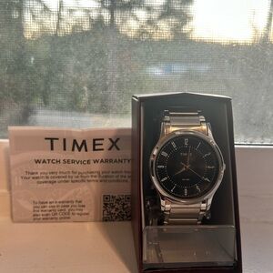 Timex Classic Black Dial Silver Watch